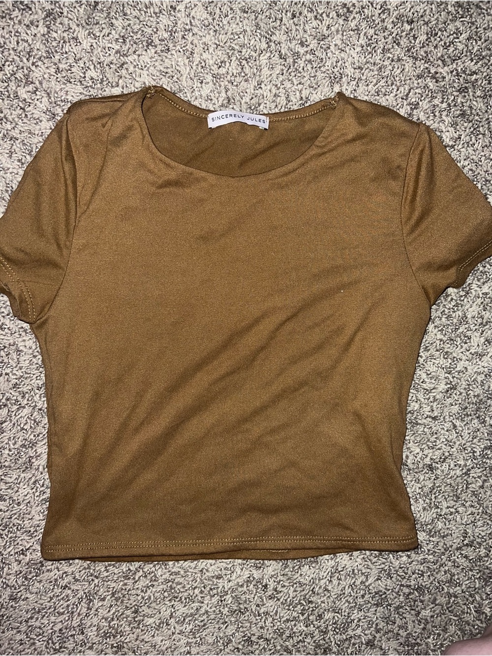 Sincerely Jules Brown Short Sleeve Crewneck Tee